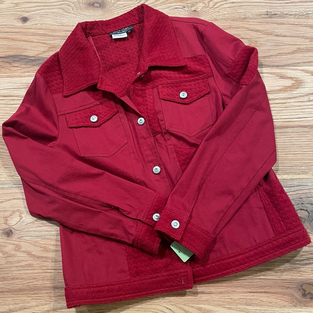 City Girl Nancy Boden || Red Denim Jacket
